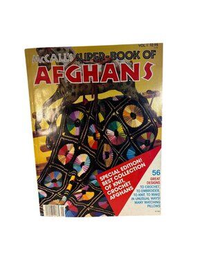 McCalls Super Book Of Afghans Vol. 1 Knit Crochet Embroider Patterns 1970's